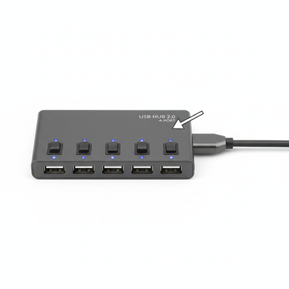 USB 2.0 hub dark gray colorway