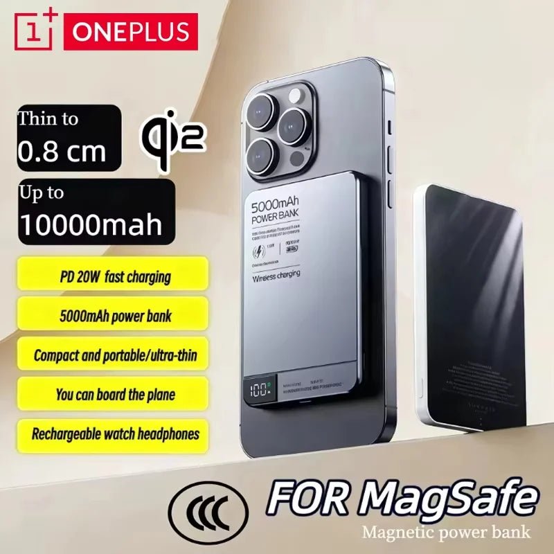 Magnetic Wireless Power Bank 5000mAh / 10000mAh | MagSafe, PD 20W, Digital Display | VoltNest - VoltNest