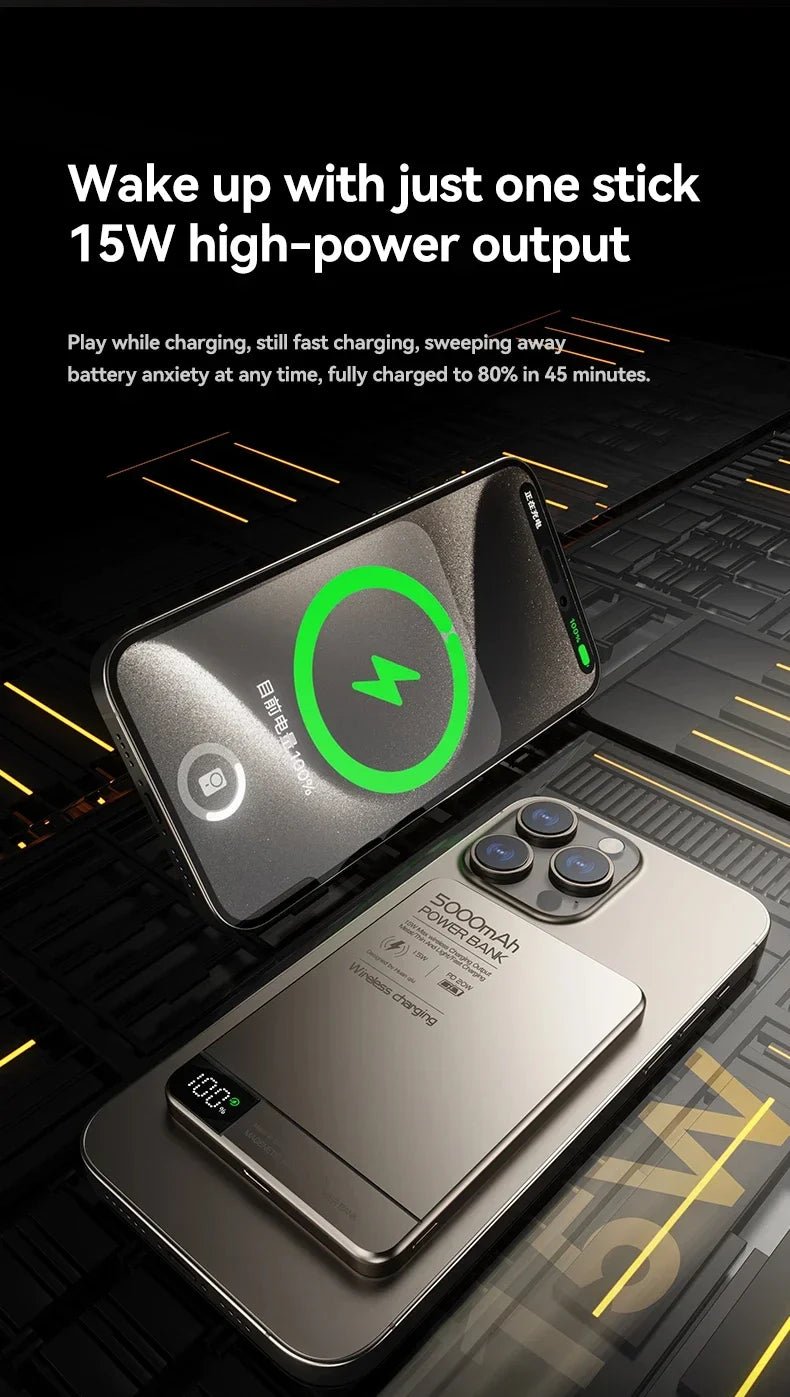 Magnetic Wireless Power Bank 5000mAh / 10000mAh | MagSafe, PD 20W, Digital Display | VoltNest - VoltNest