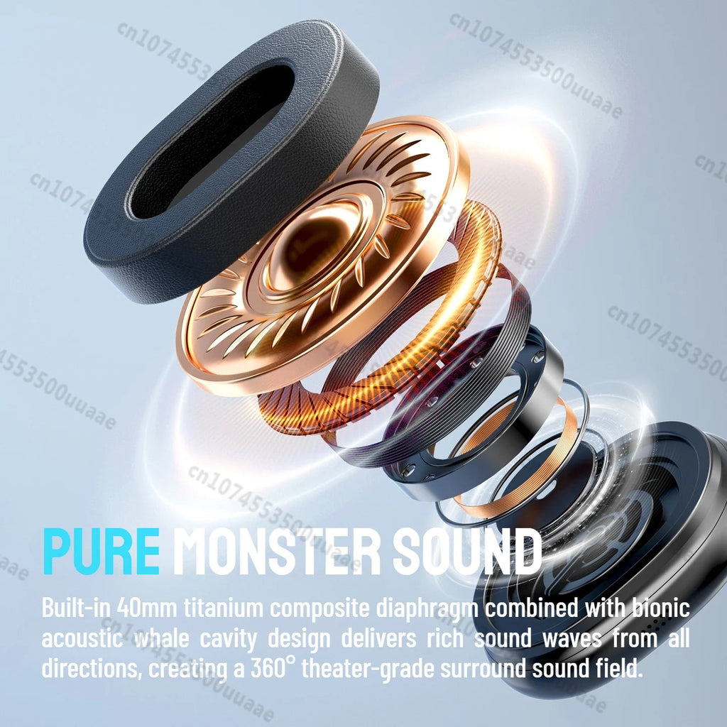 Monster Airstar AH100 ANC Bluetooth 6.0 Over-Ear Headphone with Active Noise Canceling -45dB Powerful Bass Wireless/Wire Headset - VoltNest