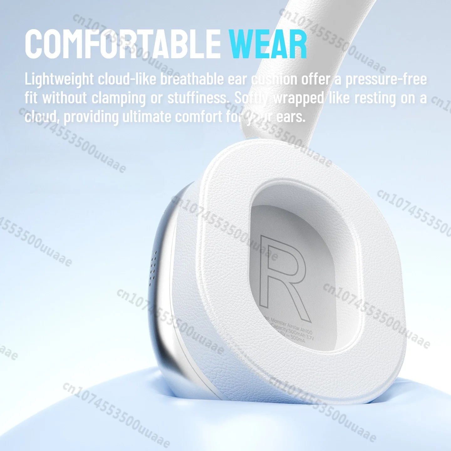 Monster Airstar AH100 ANC Bluetooth 6.0 Over-Ear Headphone with Active Noise Canceling -45dB Powerful Bass Wireless/Wire Headset - VoltNest