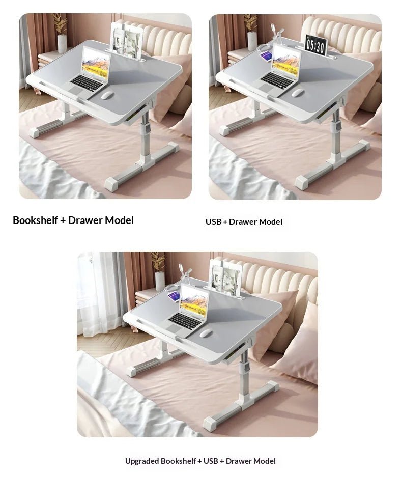 Portable Folding Bed Table with Height Adjustable Legs – Compact Laptop & Computer Desk for Study, Dorm, Bedroom, Office & Gaming – by VoltNest - VoltNest