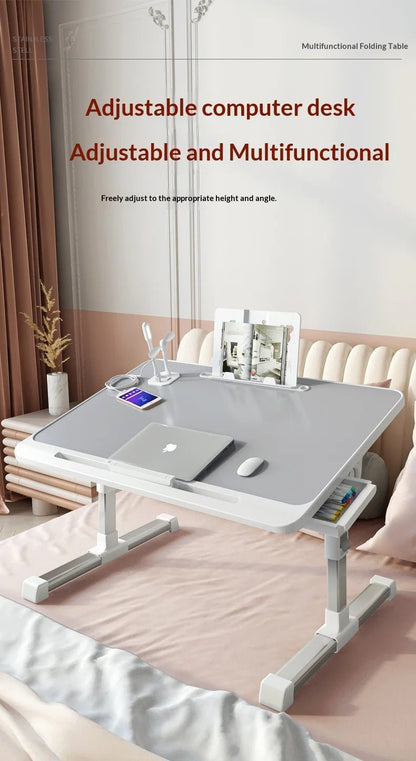 Portable Folding Bed Table with Height Adjustable Legs – Compact Laptop & Computer Desk for Study, Dorm, Bedroom, Office & Gaming – by VoltNest - VoltNest