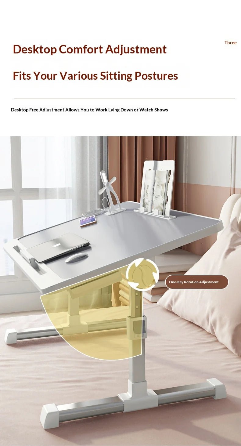 Portable Folding Bed Table with Height Adjustable Legs – Compact Laptop & Computer Desk for Study, Dorm, Bedroom, Office & Gaming – by VoltNest - VoltNest