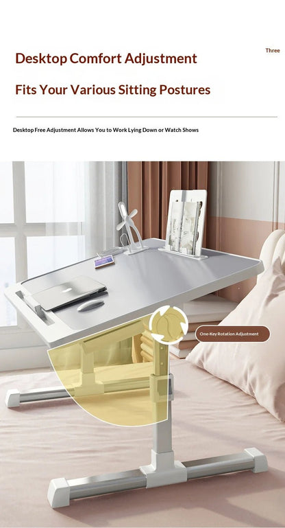 Portable Folding Bed Table with Height Adjustable Legs – Compact Laptop & Computer Desk for Study, Dorm, Bedroom, Office & Gaming – by VoltNest - VoltNest
