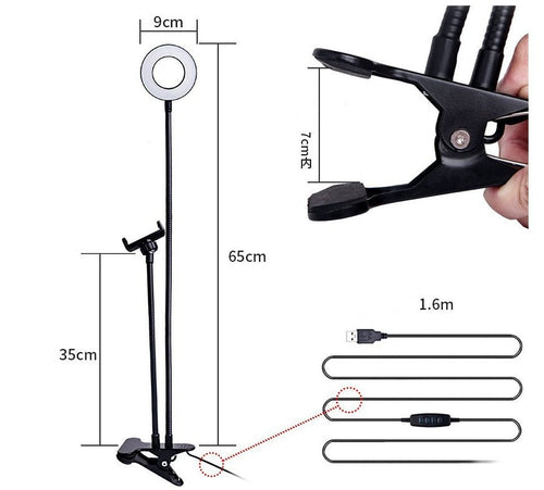 VoltNest 12W LED Ring Light with Clamp & Phone Holder – 3 Color Modes - VoltNest
