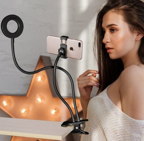VoltNest 12W LED Ring Light with Clamp & Phone Holder – 3 Color Modes - VoltNest