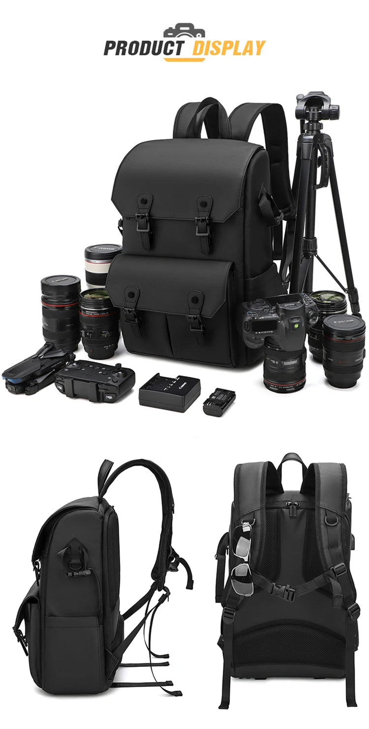 VoltNest Large Capacity Camera Backpack | Oxford Cloth DSLR Photography Travel Bag - VoltNest