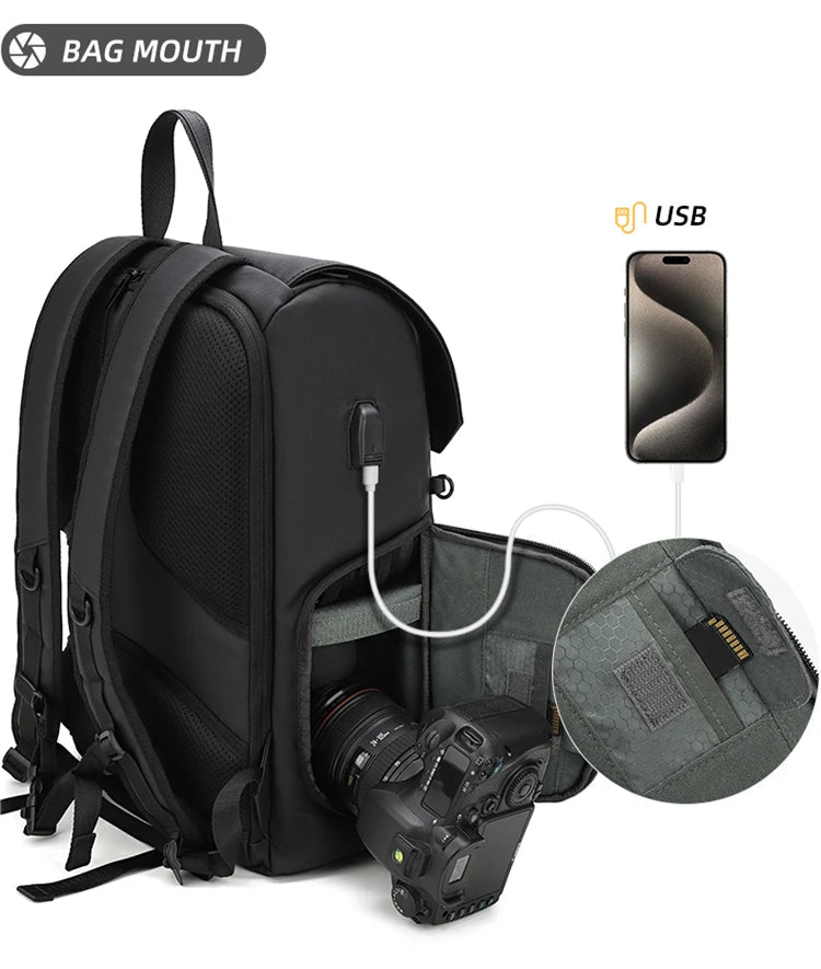 VoltNest Large Capacity Camera Backpack | Oxford Cloth DSLR Photography Travel Bag - VoltNest
